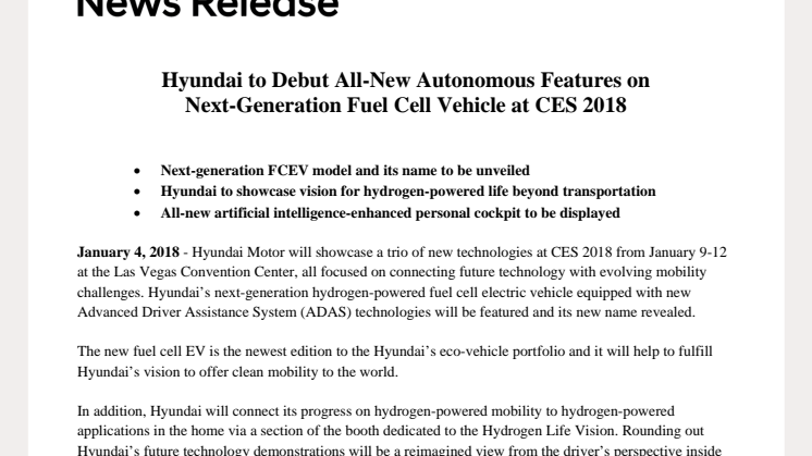 Hyundai viser selvkjørende bil i Las Vegas