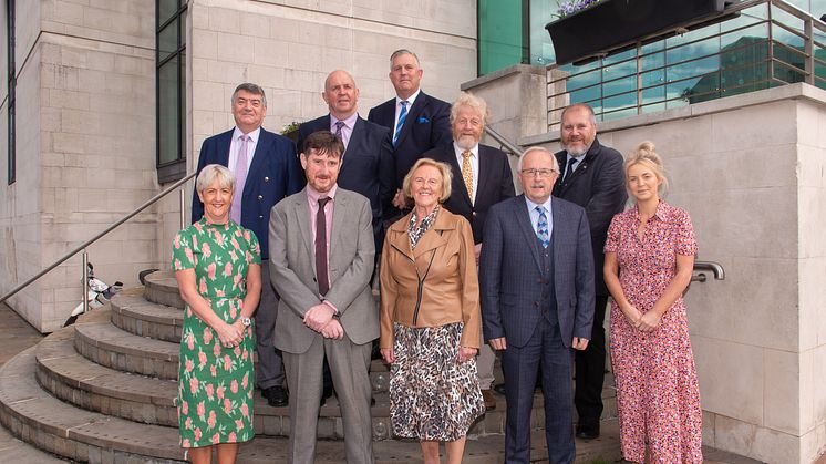 Pictured is members of Councils Planning Committee at the Braid. 