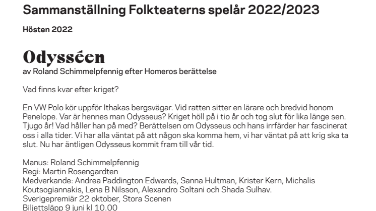 Sammanställning Folkteaterns spelår 2022/2023
