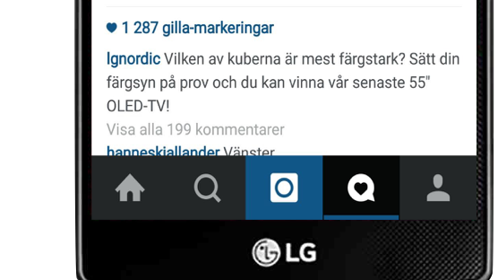 Instagram-annonsering för LG:s OLED-TV