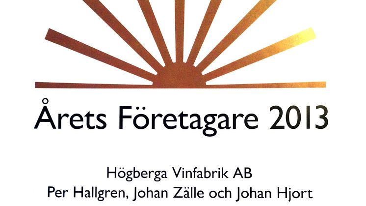 Högberga Vinfabrik  - Årets Företagare på Lidingö 2013 