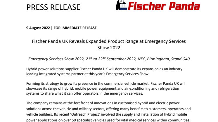 Fischer Panda Emergency Services Show 2022 Preview_SWS.pdf