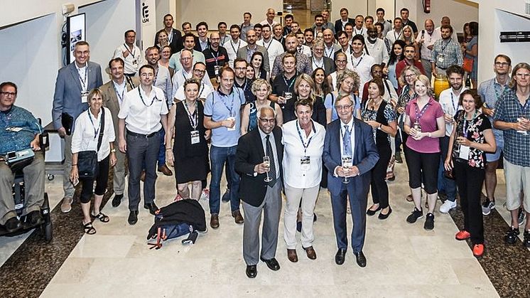 Northumbria academic Dr Ruth Crabtree (centre front) receiving the EASM Distinguished Service Award at this year's European Association for Sport Management Conference