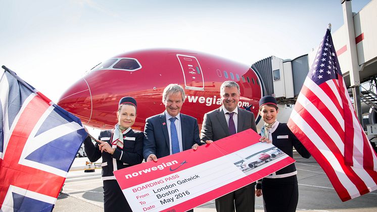 Norwegian lanserar direktflyg mellan London och Boston