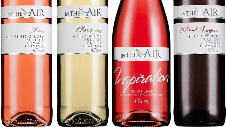In the Air – med lite alkohol och mycket smak: Ny serie lågalkoholvin för hälsointresserade svenskar