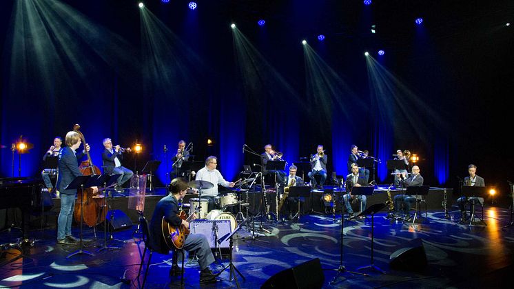 Bohuslän Big Band med unga talanger under en tidigare upplaga av Up & Coming