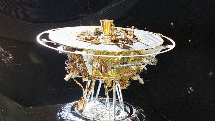 Satelliten Freja skickades upp i oktober 1992, sex år efter den första svenska satelliten Viking. Institutet för rymdfysik (IRF) hade två experiment ombord på Freja. Foto: SSC