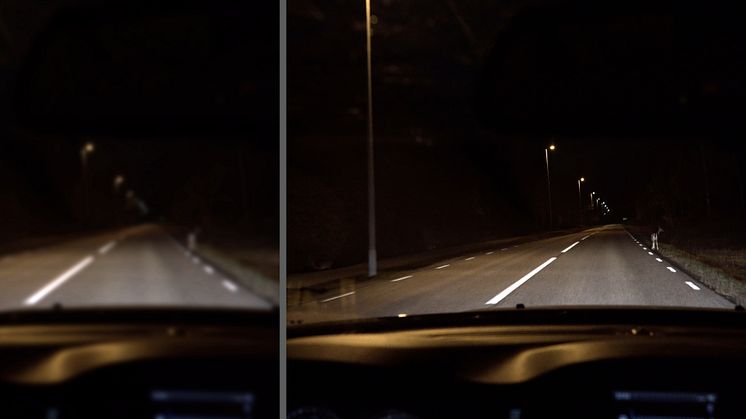 Så här dålig synskärpa har var sjätte bilist i Sverige – mörkret gör det ännu svårare att upptäcka faran. Foto: PMAGI/Petter Magnusson