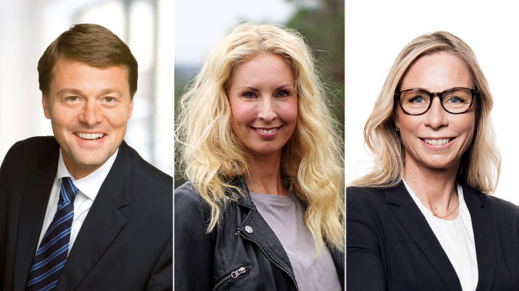 Jan Berntsson (vd för Deloitte Sverige), Sofia Appelgren (grundare till Mitt Liv) och Pernilla Bonde (vd för HSB).