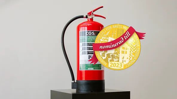 Miljövänlig brandsläckare nominerad till Nordbyggs Guldmedalj