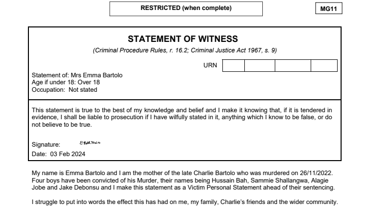 Impact Statement - Emma Bartolo - Charlie's mother.pdf