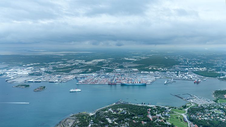 The Port of Gothenburg seen from a southern angle. Photo: Gothenburg Port Authority.