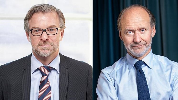 Jonas Hagelqvist, vd IKEM (tv) och Per Hidesten, vd Industriarbetsgivarna (th)