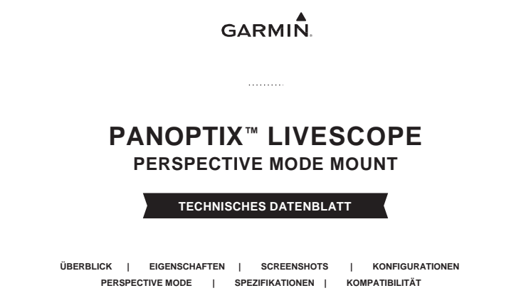 Datenblatt Garmin Panoptix LiveScope Perspective Mode Halterung 