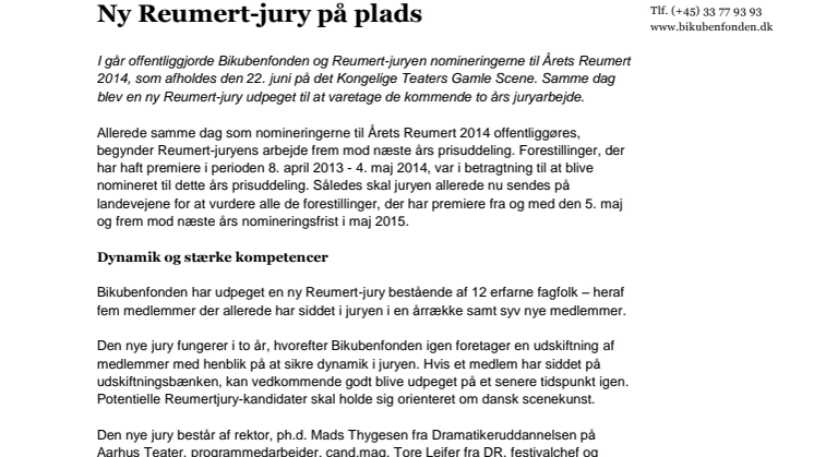 Ny Reumert-jury på plads