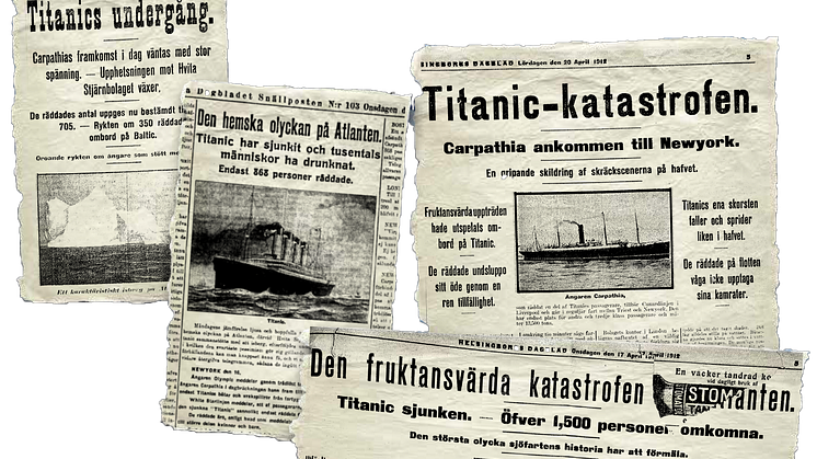 Titanics undergång blev en världsnyhet april 1912.