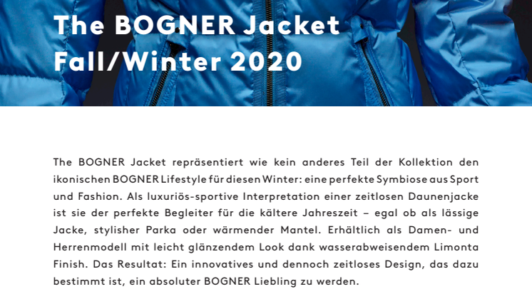 The BOGNER Jacket Fall/Winter 2020