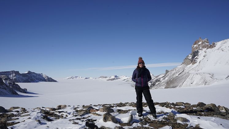 Dr Kate Winter at Keteler's Glacier in Antarctica earlier this year