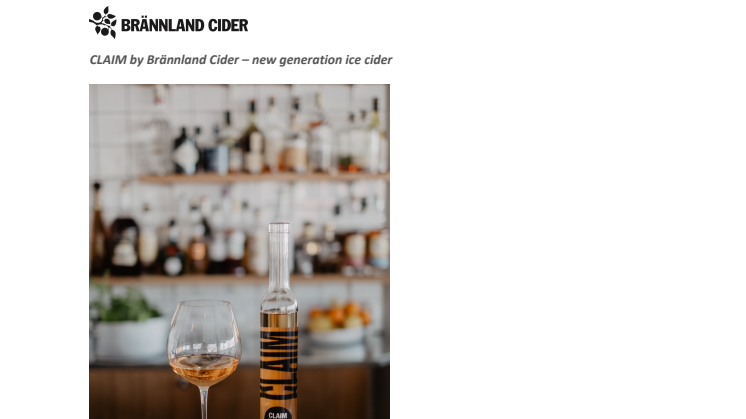 Claim by Brännland Cider, A New Generation Ice Cider 