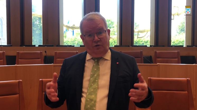 Kommunfullmäktiges ordförande Anders Teljebäck (S) inför kommunfullmäktiges sammanträde 2 september