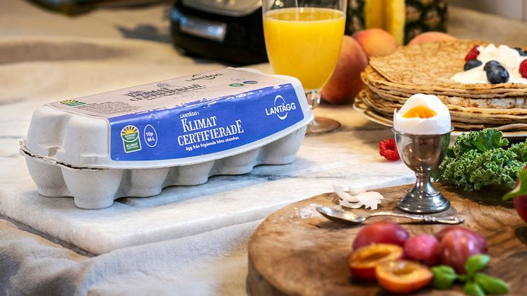 Första klimatcertifierade äggen i Sverige nu på butikshyllan