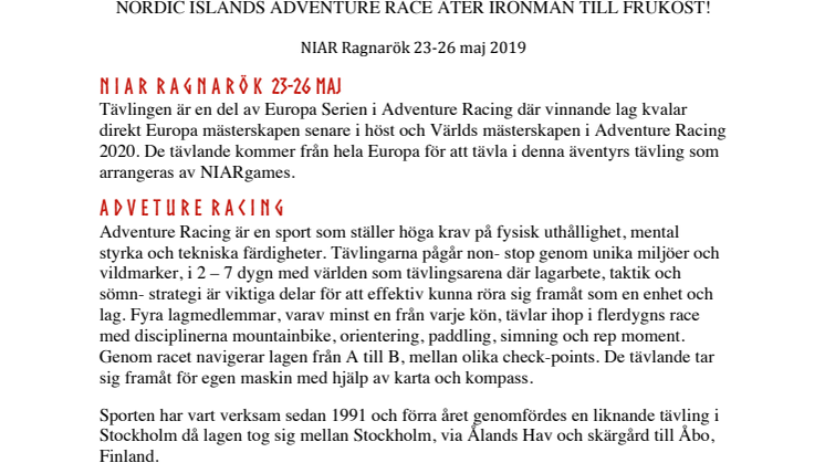 Nordic Islands Adventure Race äter Ironman till frukost