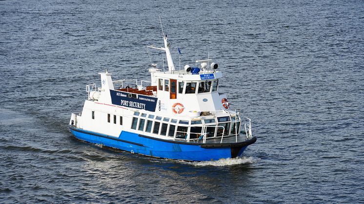 The Gothenburg Port Authority's inspection vessel M/S Hamnen on assignment. Photo: Gothenburg Port Authority.