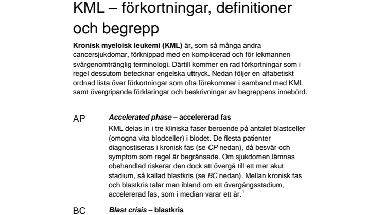 KML – förkortningar, definitioner och begrepp 