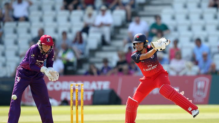 England's Sophia Dunkley and Amy Jones during the Kia Super League. Photo: Getty Images