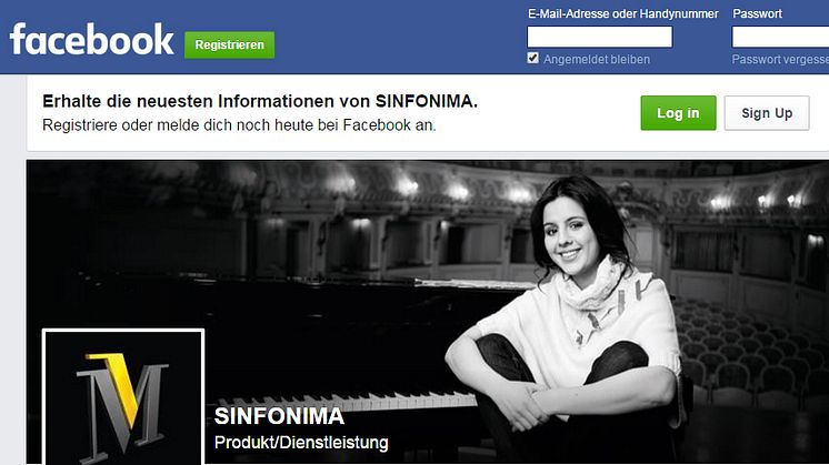 Da ist Musik drin: SINFONIMA mit eigener Facebook-Fanpage