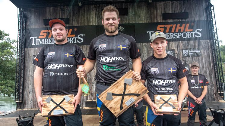 Calle Svadling vann dubbelt i Timbersports Trollhättan Cup