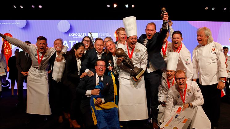 Svenska Kocklandslaget firar VM-vinsten i Luxemburg