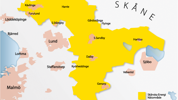 Skånska Energis elnätsområde sträcker sig över 450 kvadratkilometer mellan Kävlinge i nordväst och Genarp i sydost. Här ska ONE Nordic byta ut 11.000 elmätare samt samla in mätdata från 19.000 smarta elmätare.