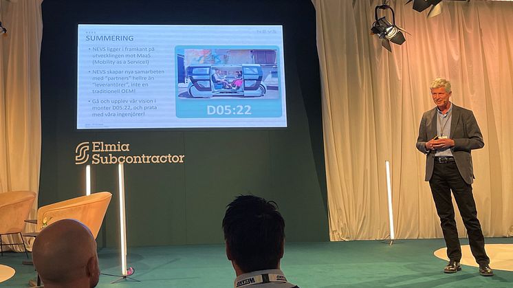 Peter Dahl, Program Director at NEVS, talked about the changing face of mobility at Elmia Subcontractor, and what opportunities and challenges this entails for today’s suppliers.