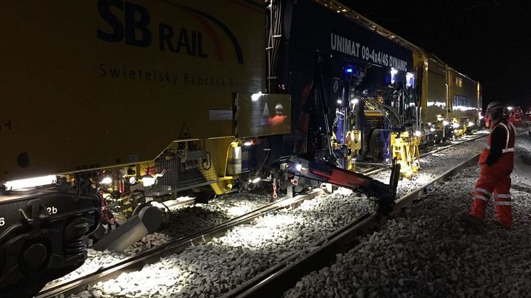 One of Network Rail's engineering trains in action - Picture credit: Network Rail