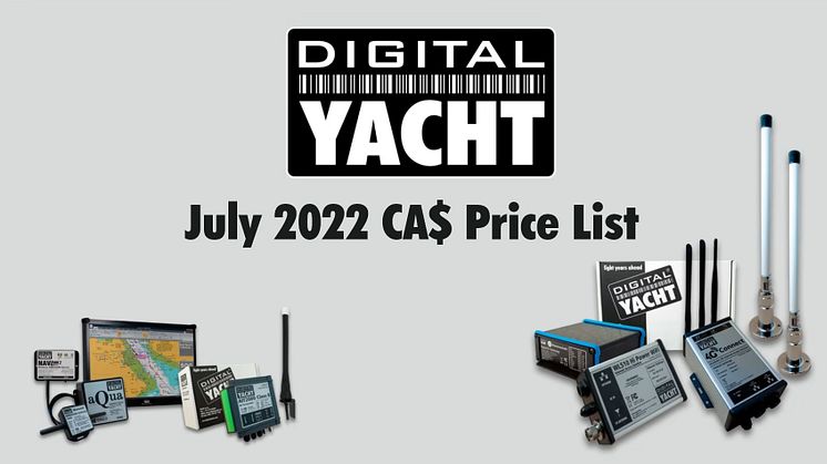 Digital Yacht Canada New CA$ Pricelist - July 2022
