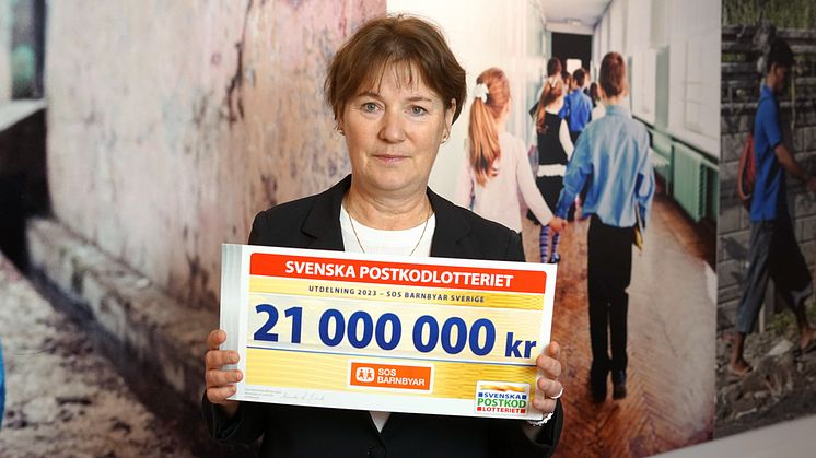 Postkodlotteriet ger 21 miljoner kronor till SOS Barnbyar