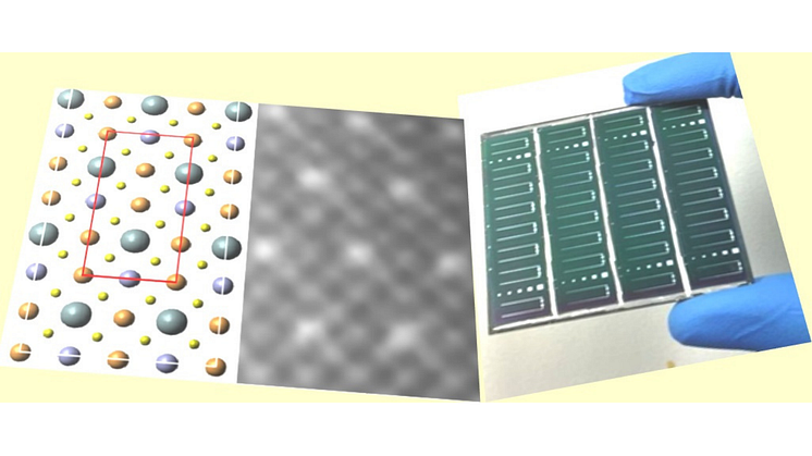Our route to high-performance and scalable solar cells (right) is through understanding the relationship of solution-processing to the atomic-structural ordering and optoelectronic properties of the semiconducting-materials (left).