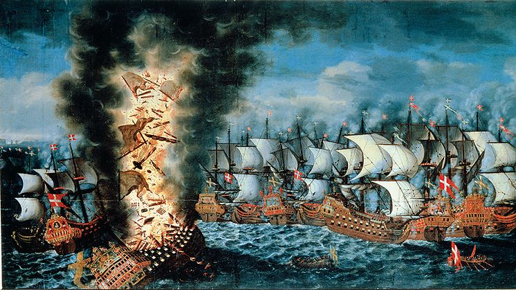"Slaget vid Öland", målning av Claus Møinichen. Foto: Kalmar läns museum