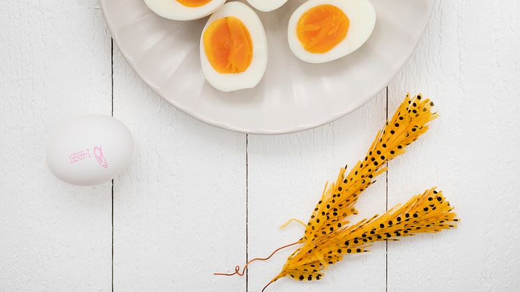 Kokta ägghalvor vid salladsbuffén är ett uppskattat komplement som ger energi, protein och vitaminer och håller eleverna mätta längre. 