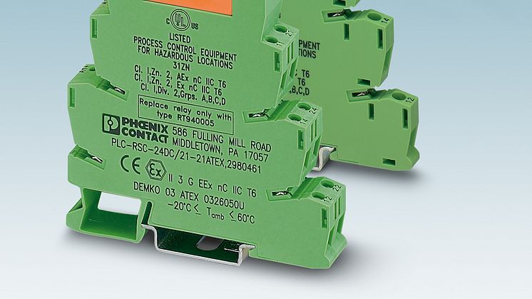 New relay modules for environments with explosive atmospheres
