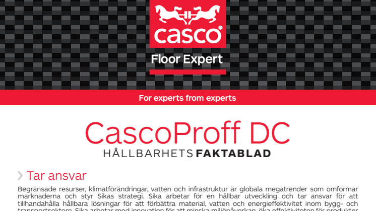 CascoProff DC Hållbarhetsfaktablad