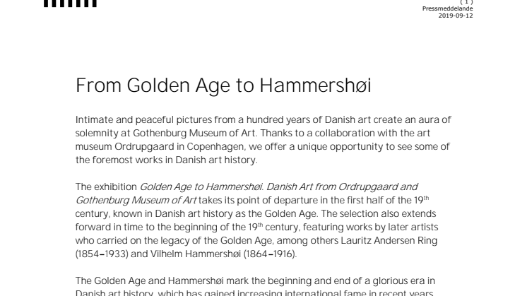 From Golden Age to Hammershøi