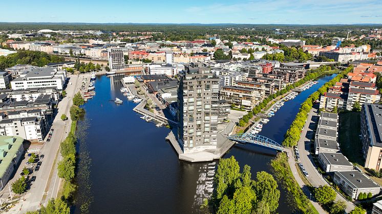 Drönarbild över Karlstad