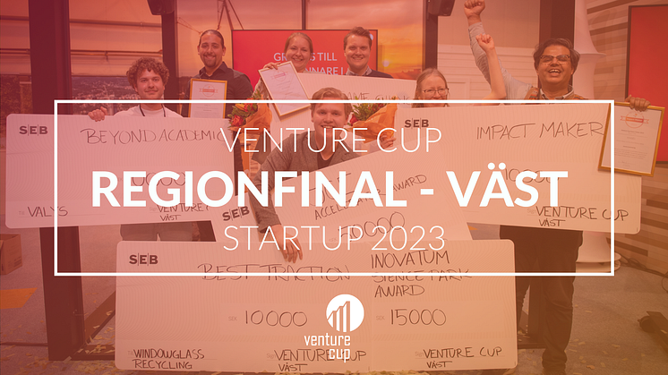 Vinnarna i Regionfinalen Väst i Venture Cup STARTUP 2023! Fotograf: Fredrik Aremyr