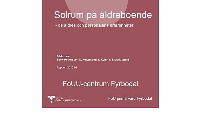 PRESSINBJUDAN: Presentation av forskningsrapport -Solrum på äldreboende