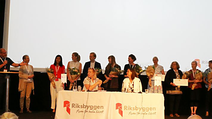 Stipendieutdelning på Riksbyggens Fullmäktigemöte den 16 maj 2018.