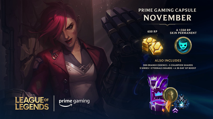 Riot Games Team Up with Prime Gaming to Bring Exclusive In-Game Content for Riot Games’ Biggest Titles, Esports Sponsorship, and More