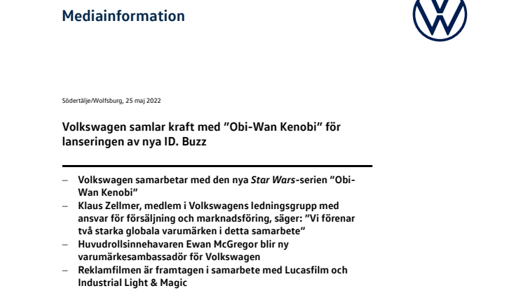 Volkswagen samlar kraft med ”Obi-Wan Kenobi” för lanseringen av nya ID. Buzz.pdf