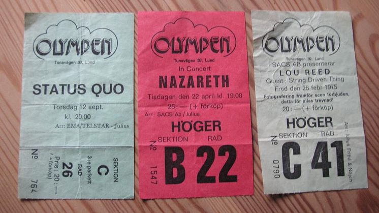 Olympenbiljetterna som dom såg ut innan datasystemen tog över